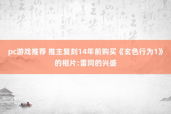 pc游戏推荐 推主复刻14年前购买《玄色行为1》的相片:雷同的兴盛