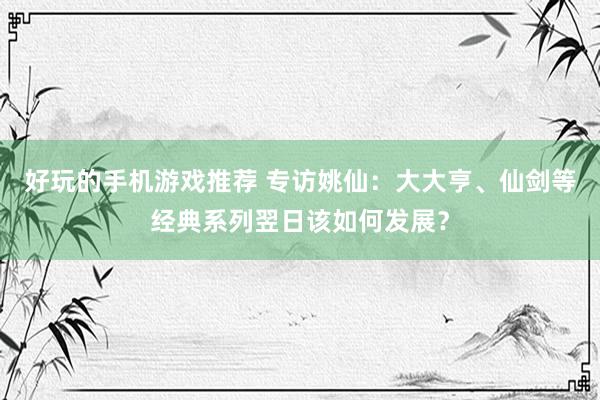 好玩的手机游戏推荐 专访姚仙：大大亨、仙剑等经典系列翌日该如何发展？